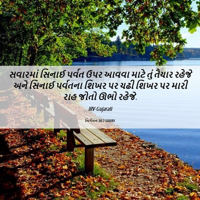 Picture 06 - નિર્ગમન 34:2 GUJIRV - સવારમાં સિનાઈ - Bible Verse Picture