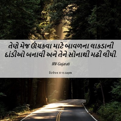 Picture 06 - નિર્ગમન 37:15 GUJIRV - તેણે મેજ ઊંચકવા - Bible Verse Picture