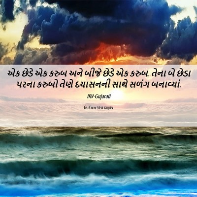 Picture 06 - નિર્ગમન 37:8 GUJIRV - એક છેડે એક કરુબ અને - Bible Verse Picture