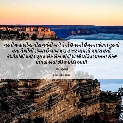 Picture 06 - નિર્ગમન 38:26 GUJIRV - વસ્તીગણતરીમાં વીસ - Bible Verse Picture