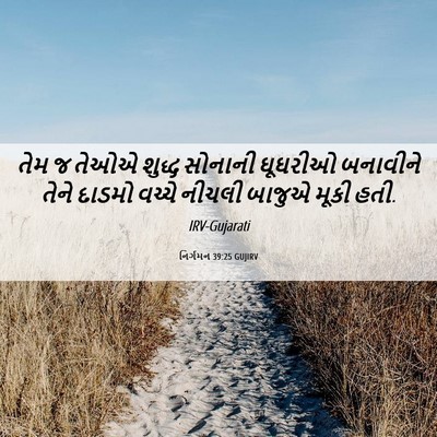 Picture 06 - નિર્ગમન 39:25 GUJIRV - તેમ જ તેઓએ શુદ્ધ - Bible Verse Picture