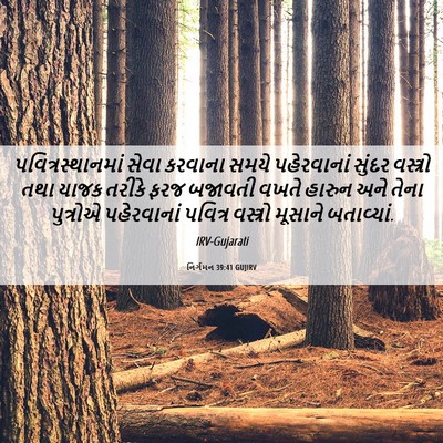 Picture 06 - નિર્ગમન 39:41 GUJIRV - પવિત્રસ્થાનમાં - Bible Verse Picture