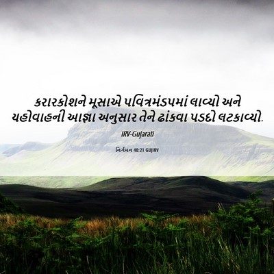 Picture 06 - નિર્ગમન 40:21 GUJIRV - કરારકોશને મૂસાએ - Bible Verse Picture