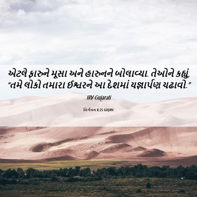Picture 06 - નિર્ગમન 8:25 GUJIRV - એટલે ફારુને મૂસા - Bible Verse Picture