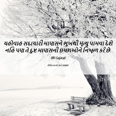Picture 06 - નીતિવચનો 10:3 GUJIRV - યહોવાહ સદાચારી - Bible Verse Picture