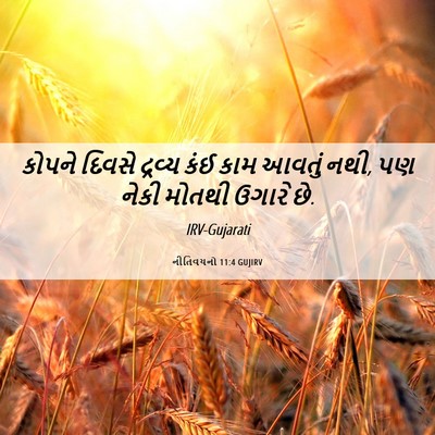Picture 06 - નીતિવચનો 11:4 GUJIRV - કોપને દિવસે - Bible Verse Picture