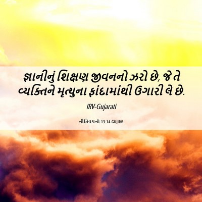 Picture 06 - નીતિવચનો 13:14 GUJIRV - જ્ઞાનીનું શિક્ષણ - Bible Verse Picture
