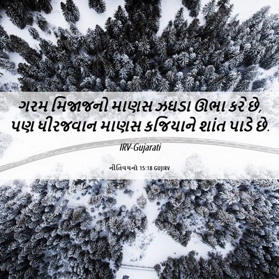 Picture 06 - નીતિવચનો 15:18 GUJIRV - ગરમ મિજાજનો માણસ - Bible Verse Picture