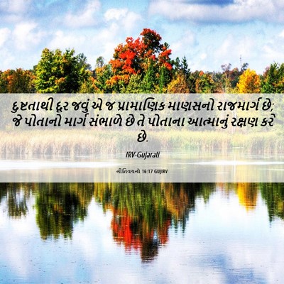 Picture 06 - નીતિવચનો 16:17 GUJIRV - દુષ્ટતાથી દૂર - Bible Verse Picture