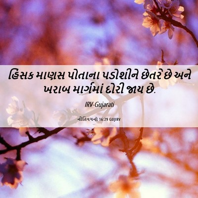 Picture 06 - નીતિવચનો 16:29 GUJIRV - હિંસક માણસ પોતાના - Bible Verse Picture