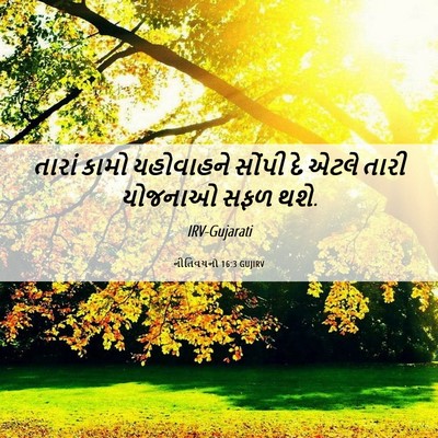 Picture 06 - નીતિવચનો 16:3 GUJIRV - તારાં કામો - Bible Verse Picture
