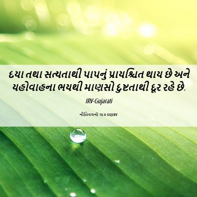 Picture 06 - નીતિવચનો 16:6 GUJIRV - દયા તથા સત્યતાથી - Bible Verse Picture