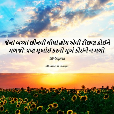 Picture 06 - નીતિવચનો 17:12 GUJIRV - જેનાં બચ્ચાં - Bible Verse Picture