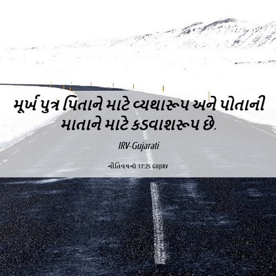 Picture 06 - નીતિવચનો 17:25 GUJIRV - મૂર્ખ પુત્ર - Bible Verse Picture