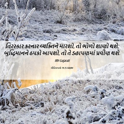 Picture 06 - નીતિવચનો 19:25 GUJIRV - તિરસ્કાર કરનાર - Bible Verse Picture