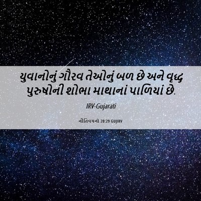 Picture 06 - નીતિવચનો 20:29 GUJIRV - યુવાનોનું ગૌરવ - Bible Verse Picture