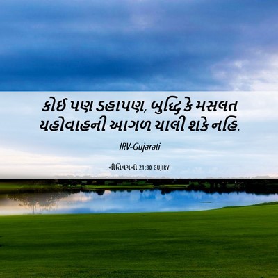Picture 06 - નીતિવચનો 21:30 GUJIRV - કોઈ પણ ડહાપણ, - Bible Verse Picture