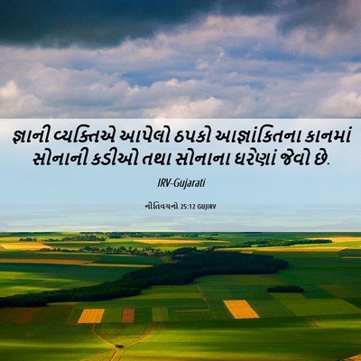 Picture 06 - નીતિવચનો 25:12 GUJIRV - જ્ઞાની વ્યક્તિએ - Bible Verse Picture
