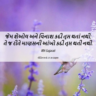 Picture 06 - નીતિવચનો 27:20 GUJIRV - જેમ શેઓલ અને વિનાશ - Bible Verse Picture