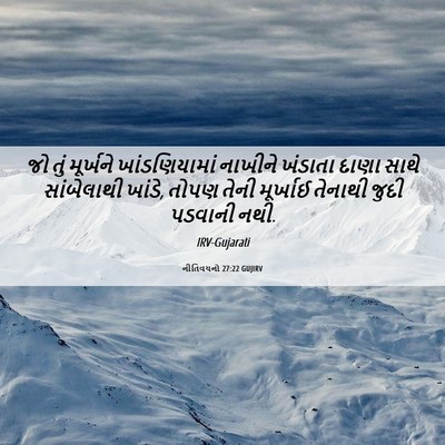 Picture 06 - નીતિવચનો 27:22 GUJIRV - જો તું મૂર્ખને - Bible Verse Picture