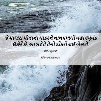 Picture 06 - નીતિવચનો 29:21 GUJIRV - જે માણસ પોતાના - Bible Verse Picture
