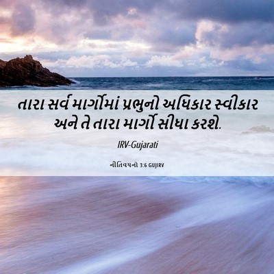Picture 06 - નીતિવચનો 3:6 GUJIRV - તારા સર્વ - Bible Verse Picture