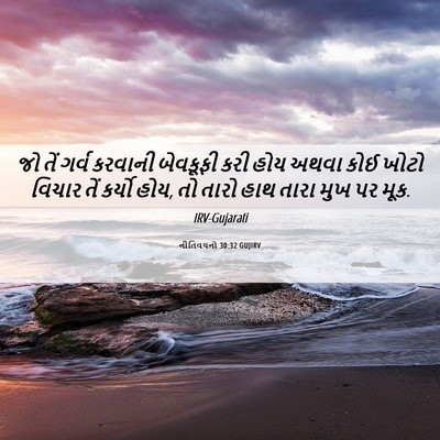 Picture 06 - નીતિવચનો 30:32 GUJIRV - જો તેં ગર્વ કરવાની - Bible Verse Picture