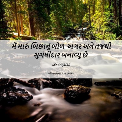Picture 06 - નીતિવચનો 7:17 GUJIRV - મેં મારું બિછાનું - Bible Verse Picture