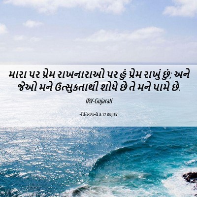 Picture 06 - નીતિવચનો 8:17 GUJIRV - મારા પર પ્રેમ - Bible Verse Picture