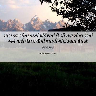 Picture 06 - નીતિવચનો 8:19 GUJIRV - મારાં ફળ સોના - Bible Verse Picture