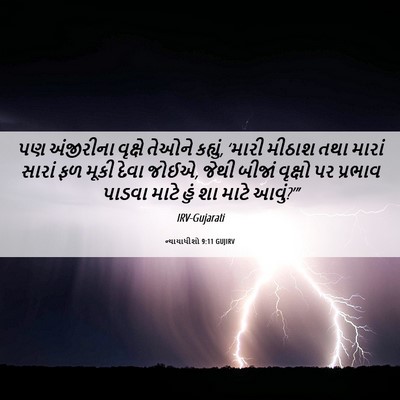 Picture 06 - ન્યાયાધીશો 9:11 GUJIRV - પણ અંજીરીના - Bible Verse Picture