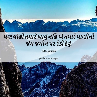 Picture 06 - પુનર્નિયમ 12:16 GUJIRV - પણ લોહી તમારે - Bible Verse Picture