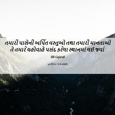Picture 06 - પુનર્નિયમ 12:26 GUJIRV - તમારી પાસેની - Bible Verse Picture