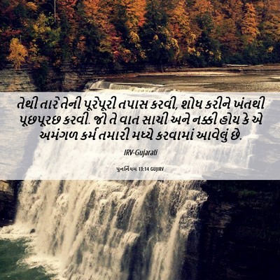 Picture 06 - પુનર્નિયમ 13:14 GUJIRV - તેથી તારે તેની - Bible Verse Picture