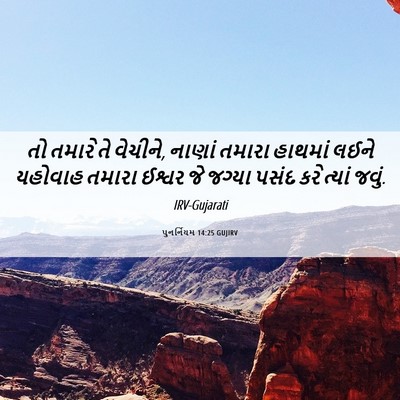 Picture 06 - પુનર્નિયમ 14:25 GUJIRV - તો તમારે તે વેચીને, - Bible Verse Picture