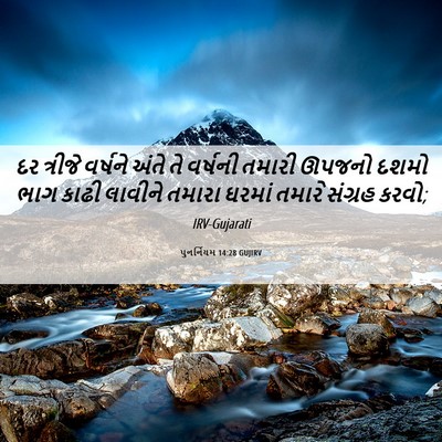 Picture 06 - પુનર્નિયમ 14:28 GUJIRV - દર ત્રીજે વર્ષને - Bible Verse Picture