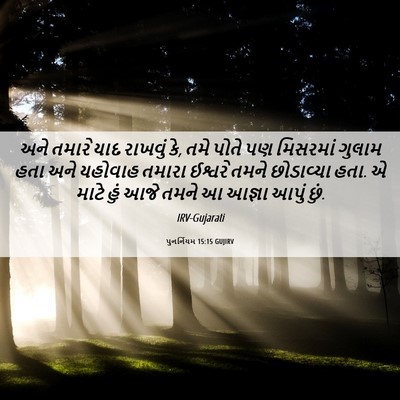 Picture 06 - પુનર્નિયમ 15:15 GUJIRV - અને તમારે યાદ - Bible Verse Picture