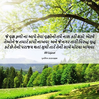 Picture 06 - પુનર્નિયમ 20:20 GUJIRV - જે વૃક્ષ ફળો ના આપે - Bible Verse Picture
