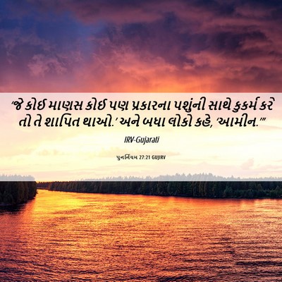 Picture 06 - પુનર્નિયમ 27:21 GUJIRV - ‘જે કોઈ માણસ કોઈ પણ - Bible Verse Picture