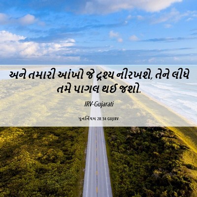 Picture 06 - પુનર્નિયમ 28:34 GUJIRV - અને તમારી આંખો જે - Bible Verse Picture