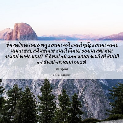Picture 06 - પુનર્નિયમ 28:63 GUJIRV - જેમ યહોવાહ તમારું - Bible Verse Picture