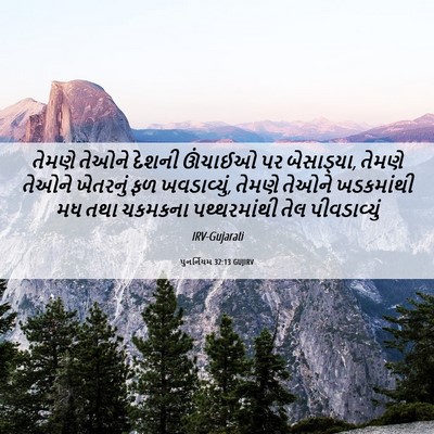 Picture 06 - પુનર્નિયમ 32:13 GUJIRV - તેમણે તેઓને દેશની - Bible Verse Picture