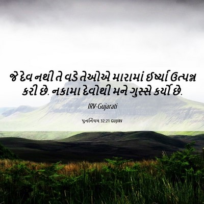 Picture 06 - પુનર્નિયમ 32:21 GUJIRV - જે દેવ નથી તે વડે - Bible Verse Picture