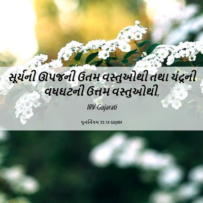 Picture 06 - પુનર્નિયમ 33:14 GUJIRV - સૂર્યની ઊપજની ઉતમ - Bible Verse Picture