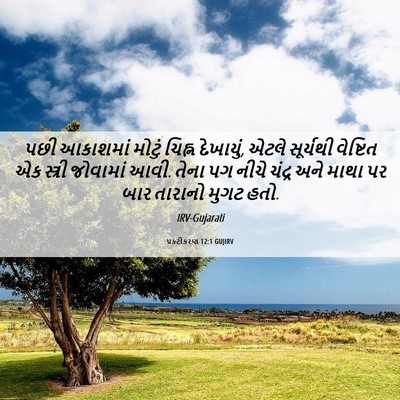 Picture 06 - પ્રકટીકરણ 12:1 GUJIRV - પછી આકાશમાં મોટું - Bible Verse Picture