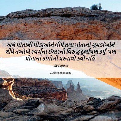 Picture 06 - પ્રકટીકરણ 16:11 GUJIRV - અને પોતાની - Bible Verse Picture