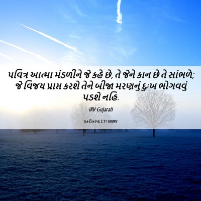 Picture 06 - પ્રકટીકરણ 2:11 GUJIRV - પવિત્ર આત્મા - Bible Verse Picture