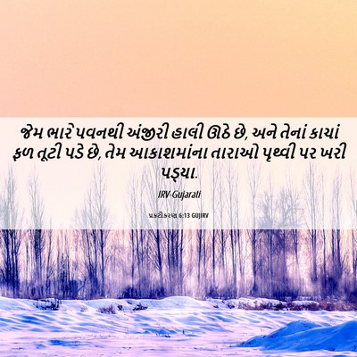 Picture 06 - પ્રકટીકરણ 6:13 GUJIRV - જેમ ભારે પવનથી - Bible Verse Picture