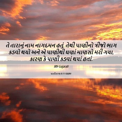Picture 06 - પ્રકટીકરણ 8:11 GUJIRV - તે તારાનું નામ - Bible Verse Picture