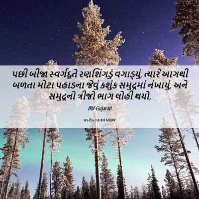 Picture 06 - પ્રકટીકરણ 8:8 GUJIRV - પછી બીજા - Bible Verse Picture